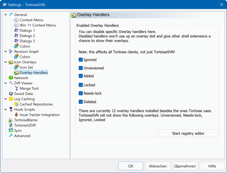 The Settings Dialog, Icon Handlers Page